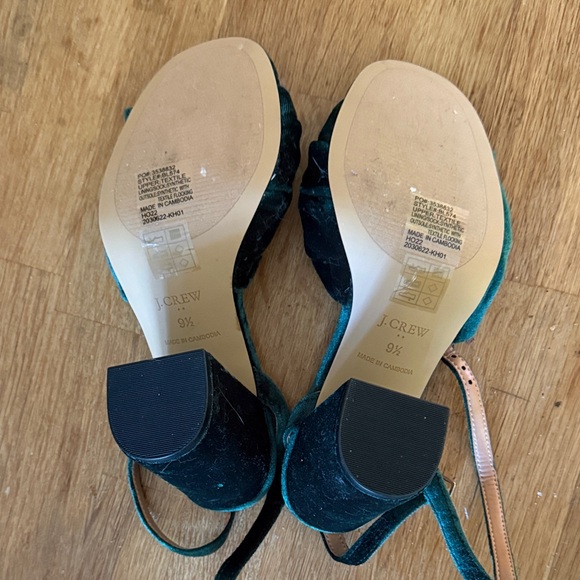 J. Crew Teal Velvet Women's Heels - Picture 6 of 6